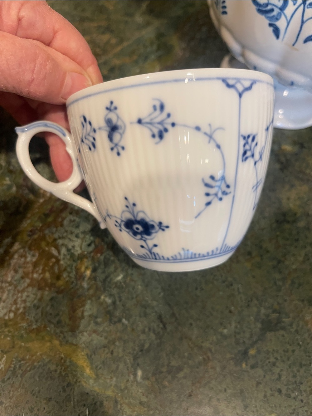 Royal Copenhagen White Porcelain Cup blue fluted 1960’s
